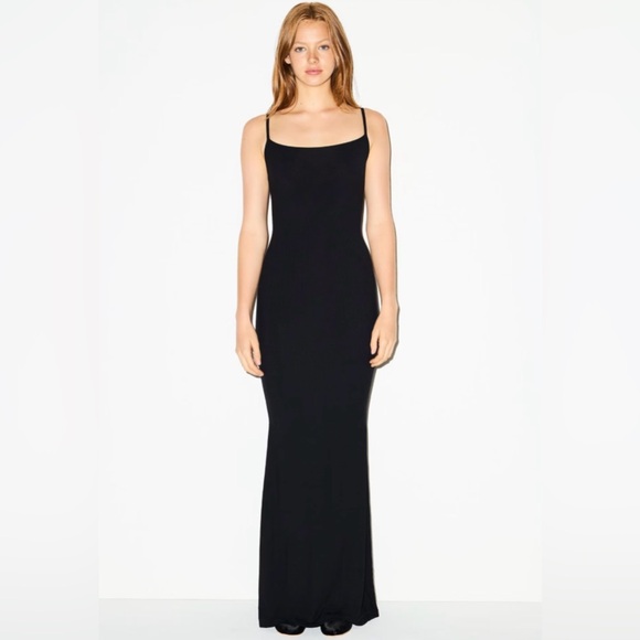 Skims Soft Lounge Long Slip Dress in Onyx size Small - Picture 1 of 11